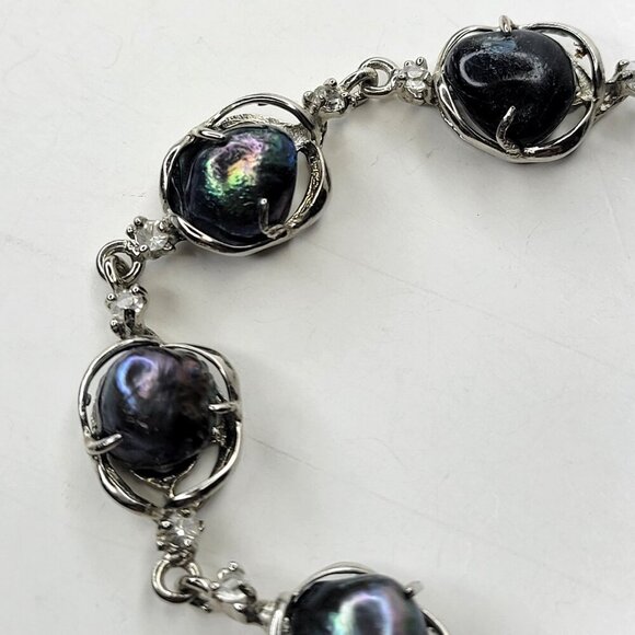 Stunning Black Baroque Pearl Bracelet - Picture 7 of 10